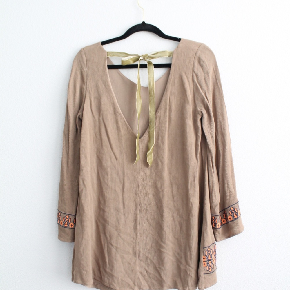 Umgee Bohemian Mini Dress Embroidery Open Back - Picture 5 of 5